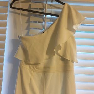 NWT One Shoulder White Jumpsuit